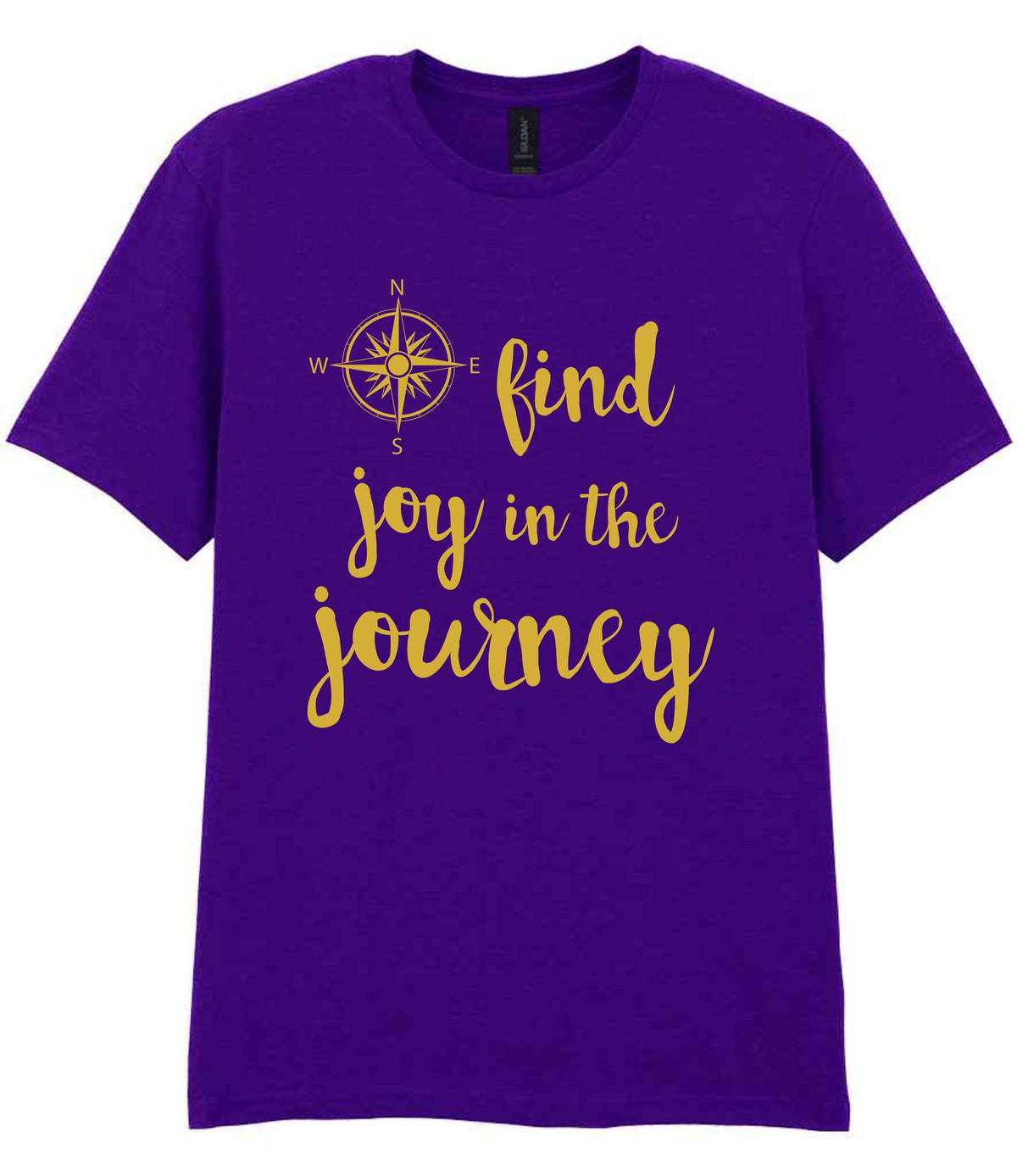 Find Joy in the Journey – Unisex T-Shirt in Purple with Gold vinyl