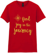 Find Joy in the Journey – Ladies T-Shirt in Red with Gold vinyl