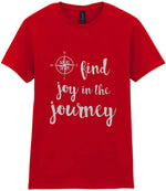 Find Joy in the Journey – Ladies T-Shirt in Red with Silver vinyl