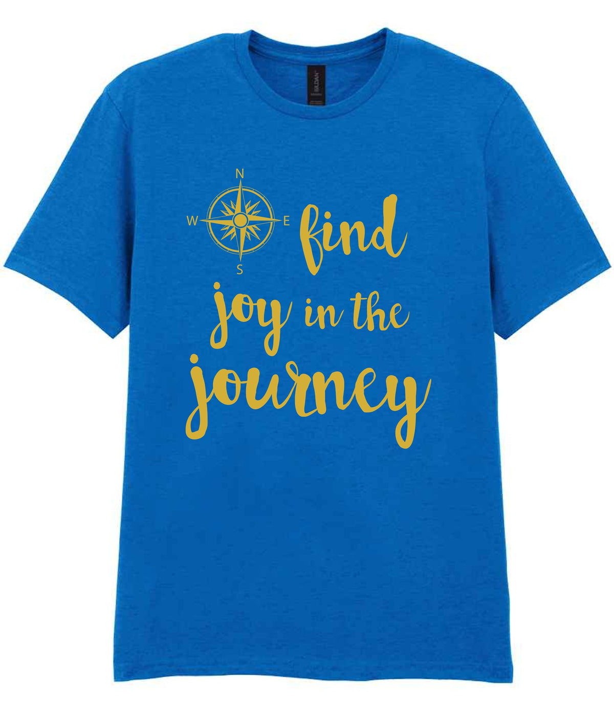 Find Joy in the Journey – Unisex T-Shirt in Royal Blue with Gold vinyl