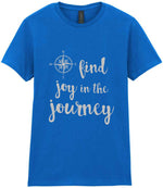 Find Joy in the Journey – Ladies T-Shirt in Royal Blue with Silver vinyl