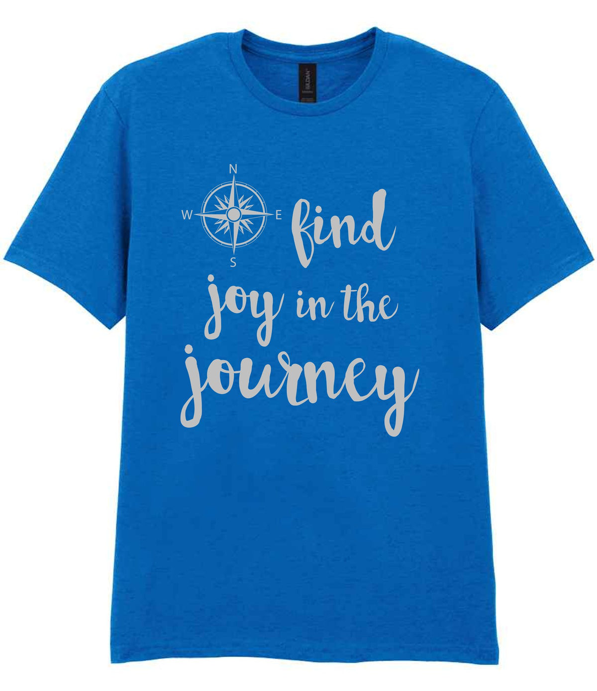 Find Joy in the Journey – Unisex T-Shirt in Royal Blue with Silver vinyl