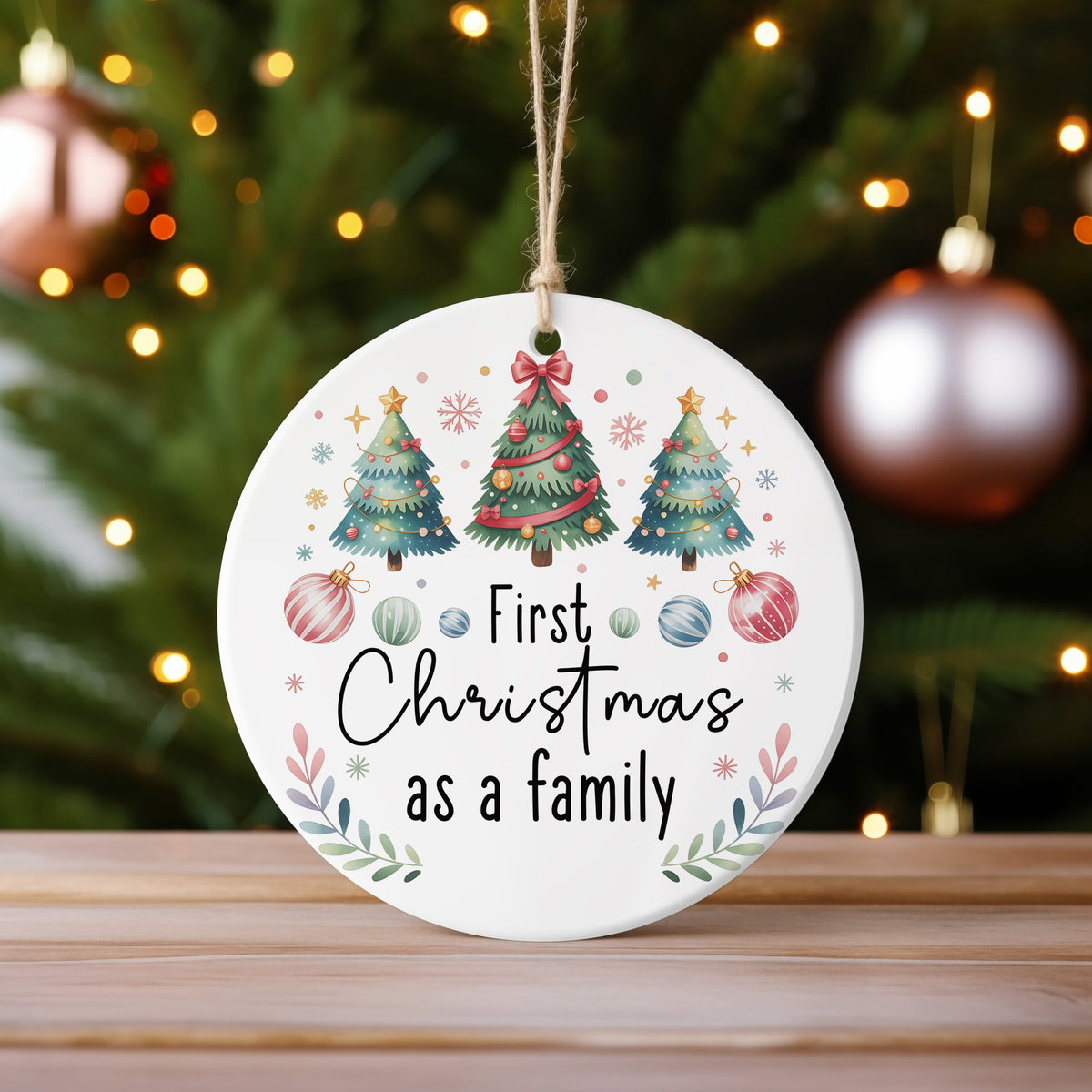 First Christmas as a Family hanging decoration in standard