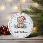 First Christmas Bear ceramic hanging decoration in standard