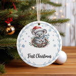 First Christmas Koala ceramic hanging decoration in standard