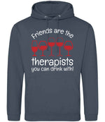 Friends Are the Therapists You Can Drink With! hoodie in airforce blue