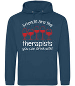Friends Are the Therapists You Can Drink With! hoodie in ink blue