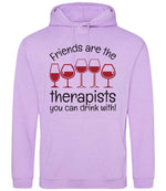 Friends Are the Therapists You Can Drink With! hoodie in lavender