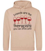 Friends Are the Therapists You Can Drink With! hoodie in peach perfect