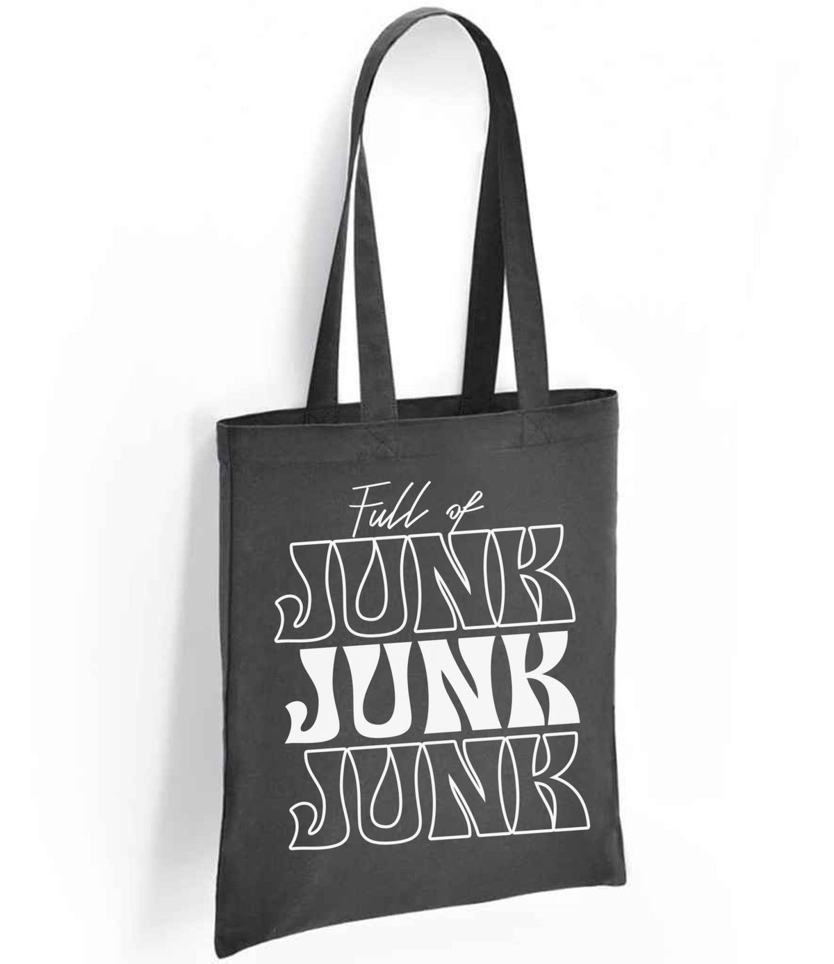 Full of JUNK JUNK JUNK tote bag in charcoal
