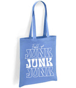 Full of JUNK JUNK JUNK tote bag in denim blue