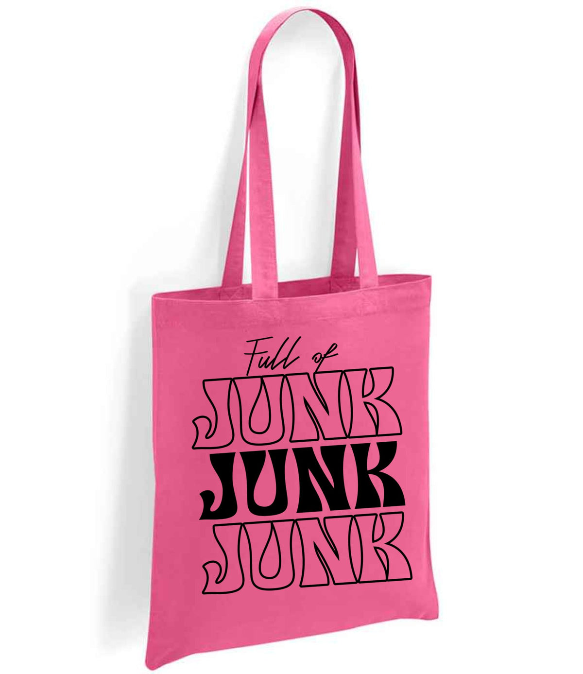 Full of JUNK JUNK JUNK tote bag in fuchsia