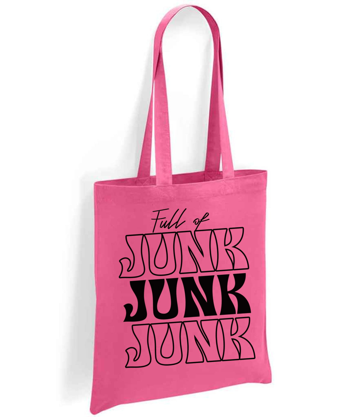 Full of JUNK JUNK JUNK tote bag in fuchsia