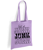 Full of JUNK JUNK JUNK tote bag in lavender