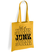 Full of JUNK JUNK JUNK tote bag in mustard