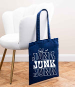 Full of JUNK JUNK JUNK tote bag in navy