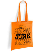 Full of JUNK JUNK JUNK tote bag in orange