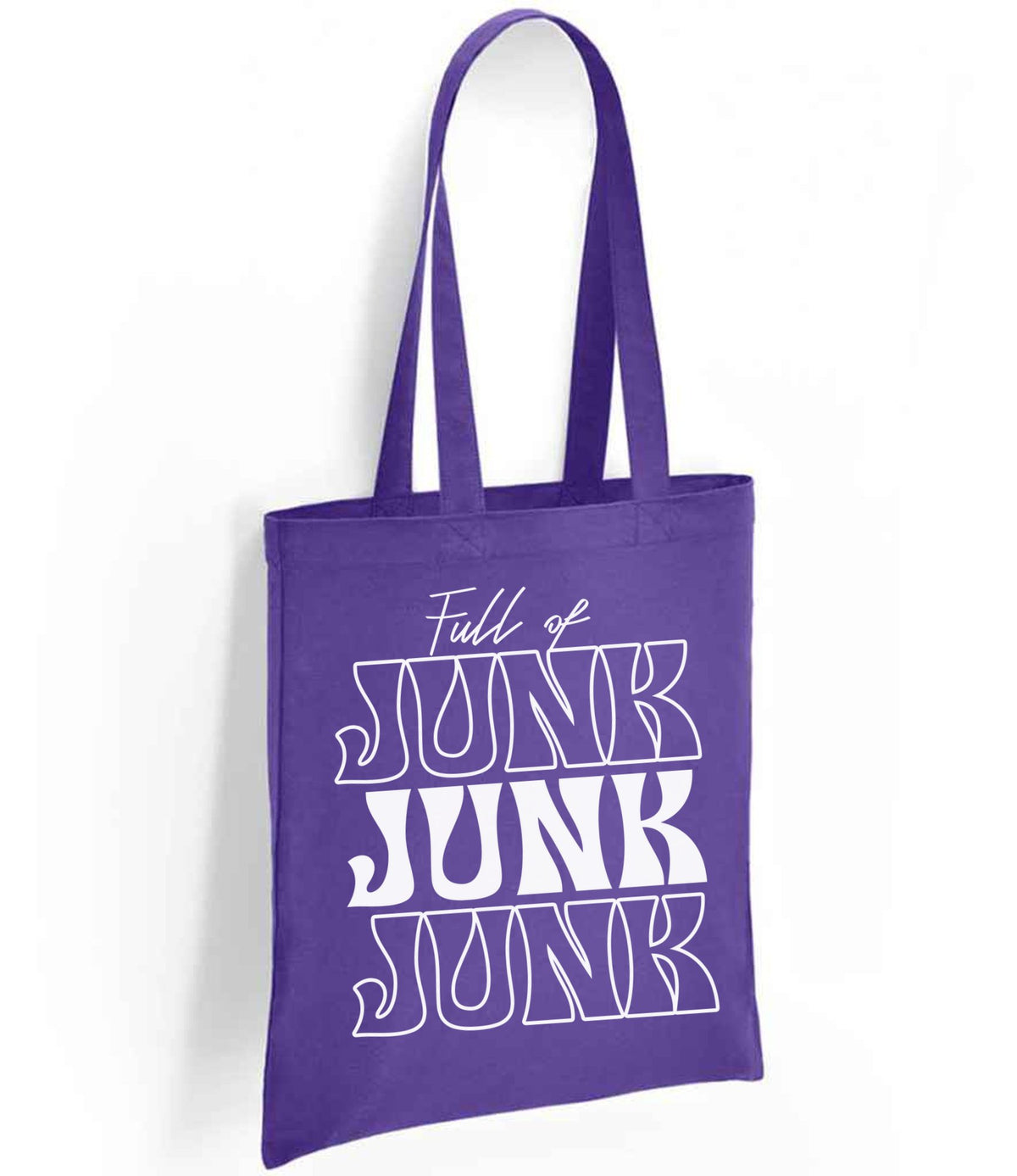 Full of JUNK JUNK JUNK tote bag in purple
