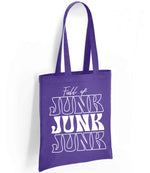 Full of JUNK JUNK JUNK tote bag in purple