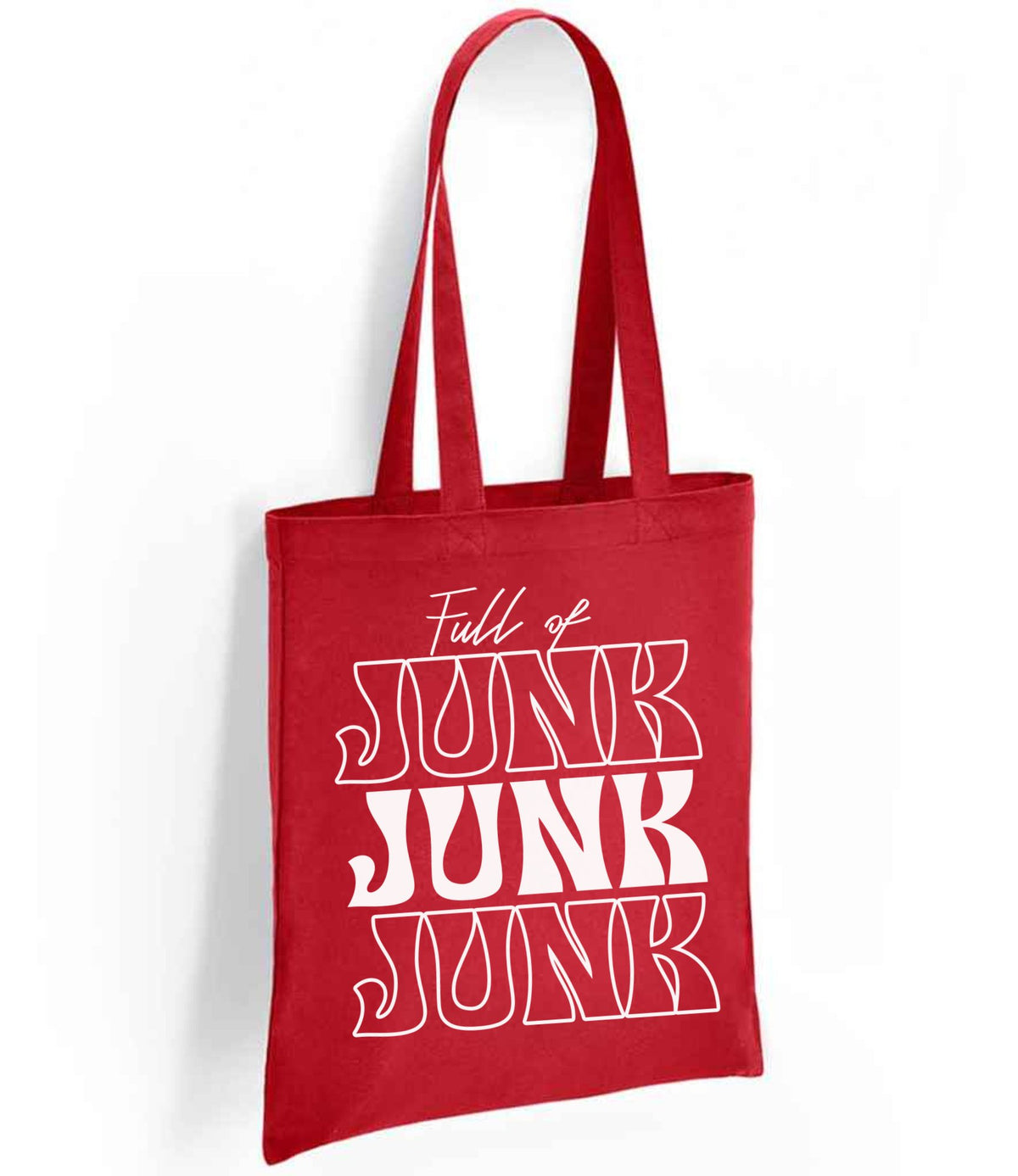 Full of JUNK JUNK JUNK tote bag in red
