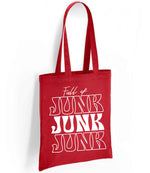 Full of JUNK JUNK JUNK tote bag in red