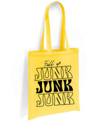 Full of JUNK JUNK JUNK tote bag in yellow