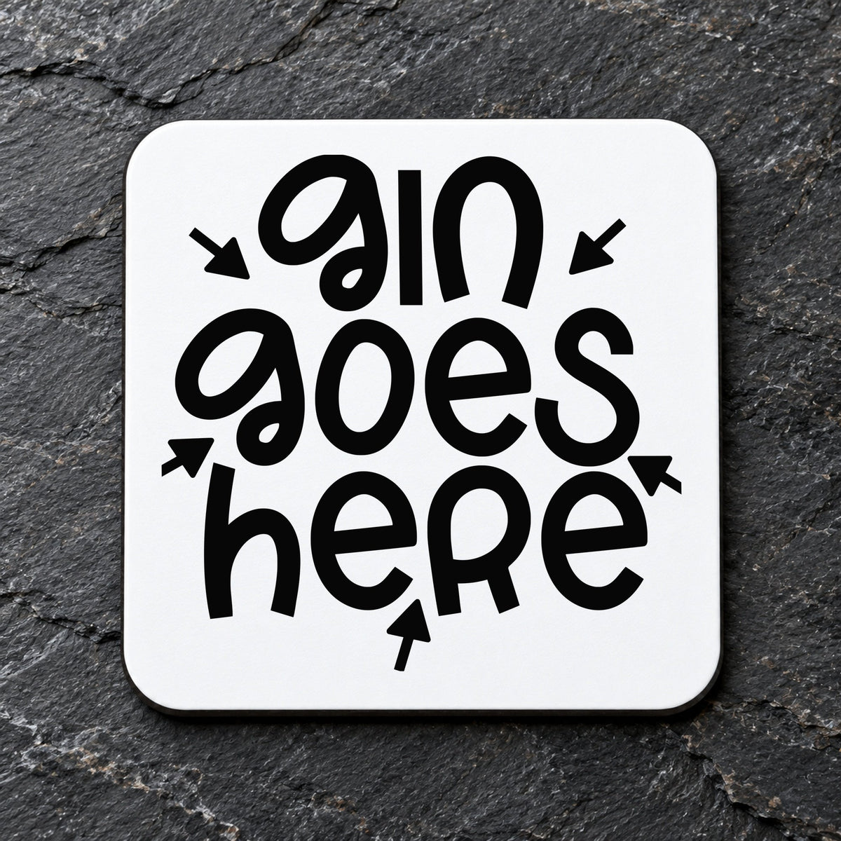 Gain Goes Here coaster in white