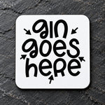 Gain Goes Here coaster in white