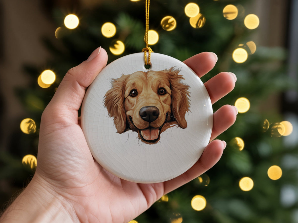 Golden Retriever Face hanging decoration in standard