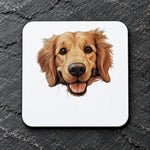 Golden Retriever Face coaster in white
