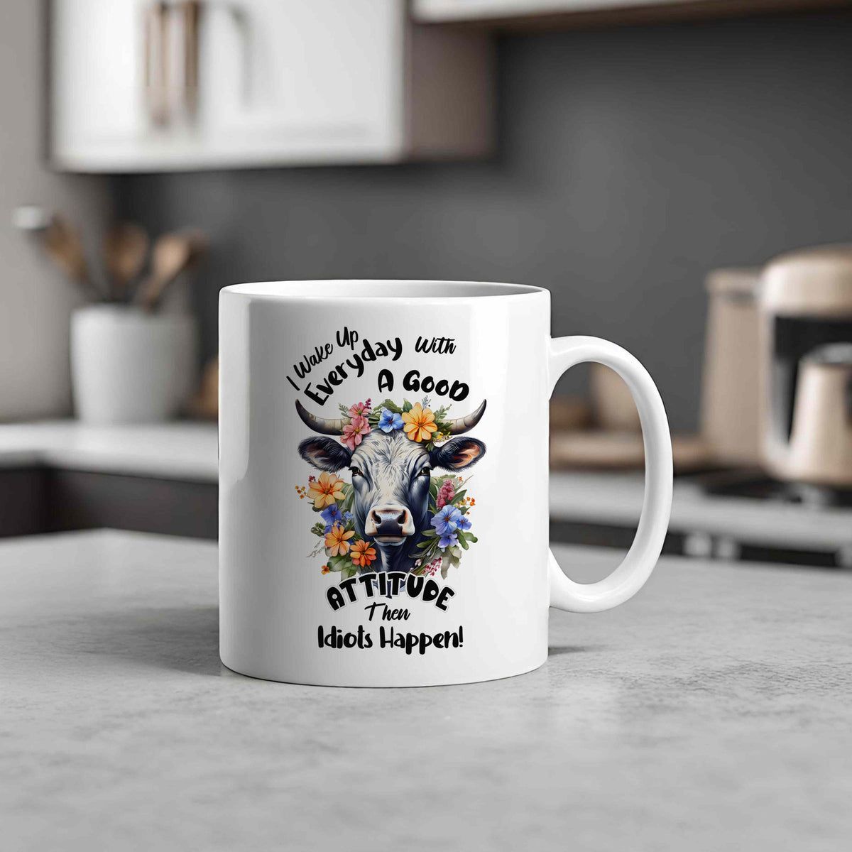 Good Attitude Cow standard mug in white