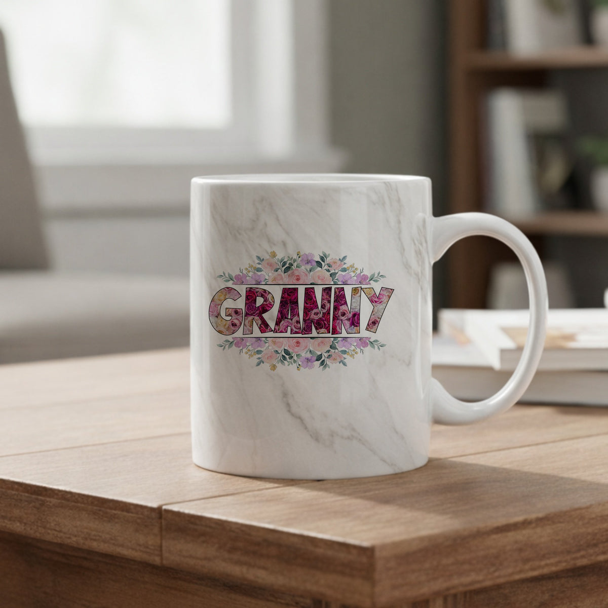 Granny marble mug in grey