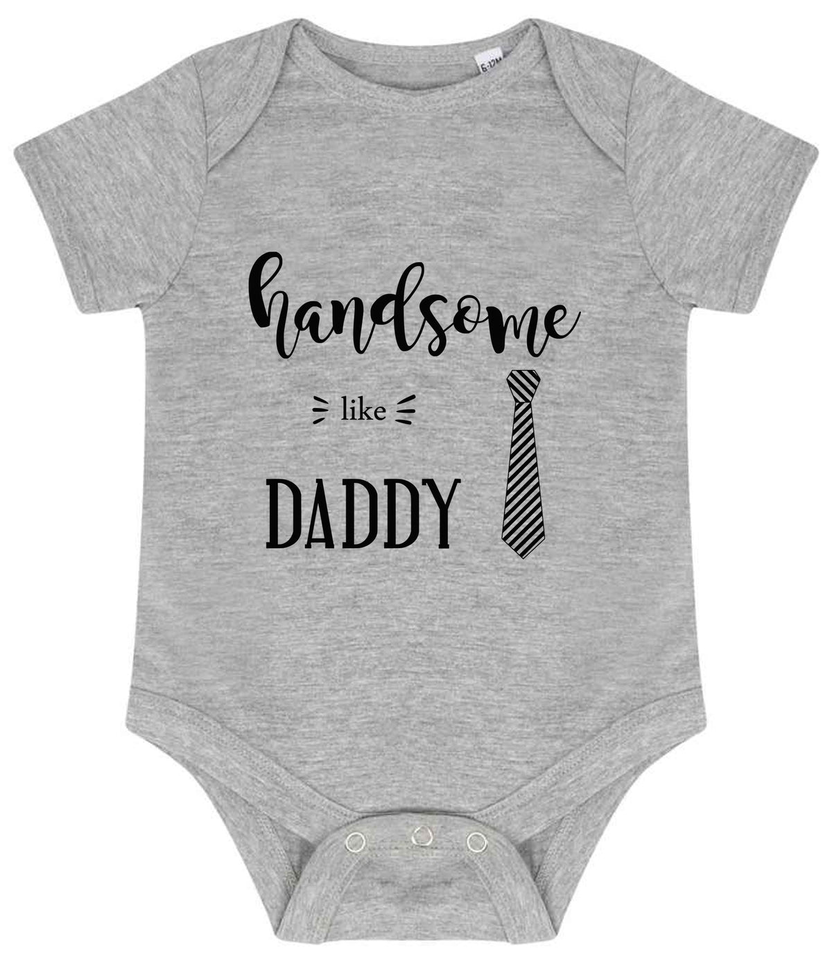 Handsome Like DADDY baby bodysuit in heather grey