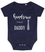 Handsome Like DADDY baby bodysuit in navy