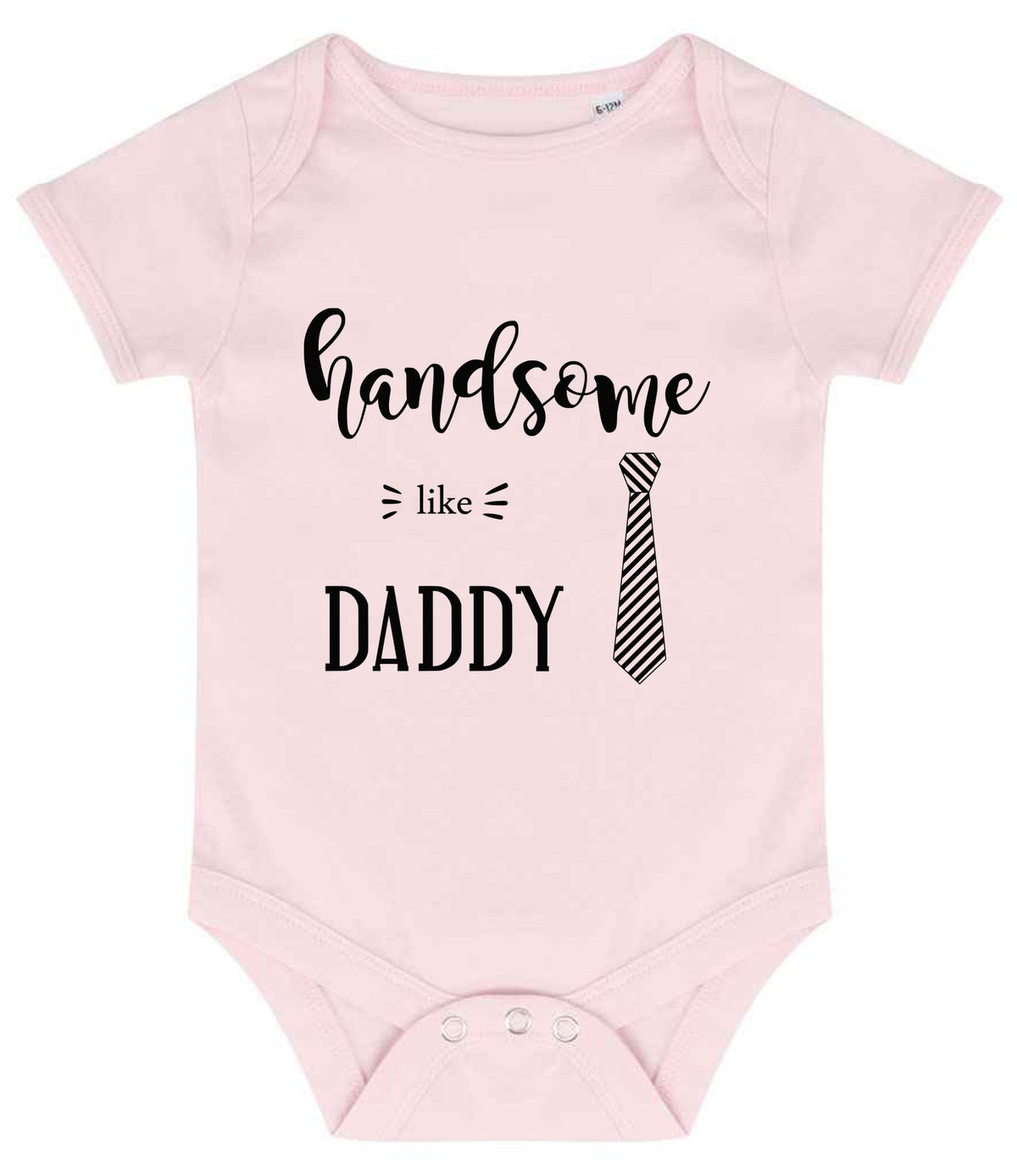 Handsome Like DADDY baby bodysuit in pale pink