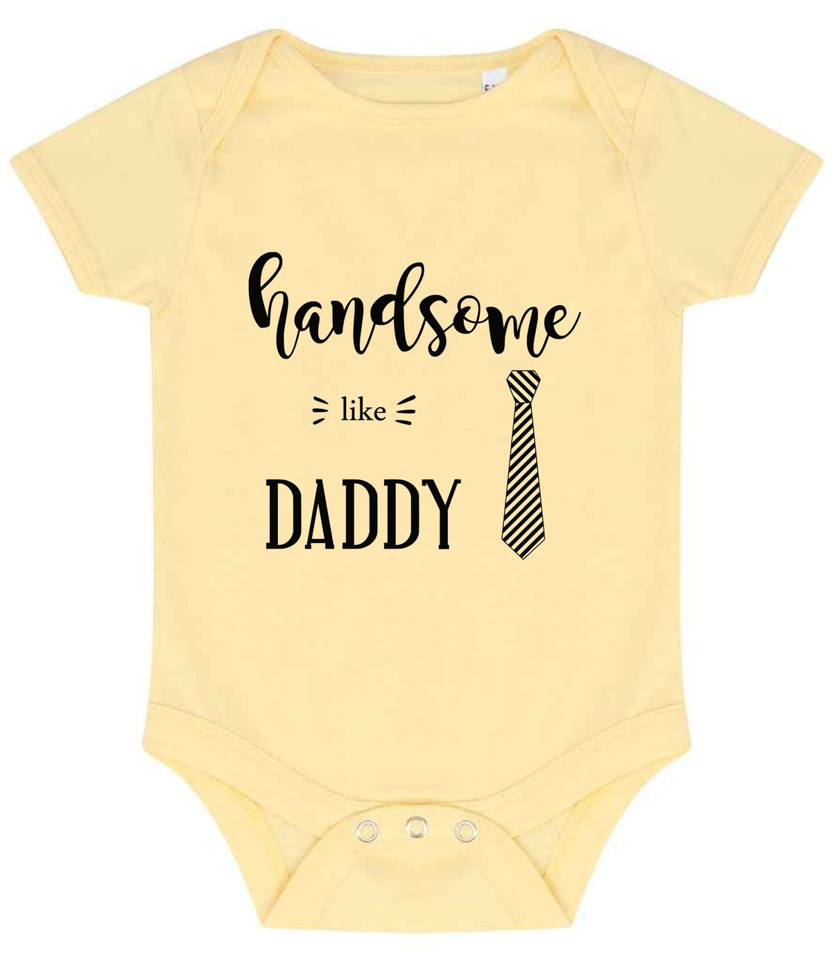 Handsome Like DADDY baby bodysuit in pale yellow