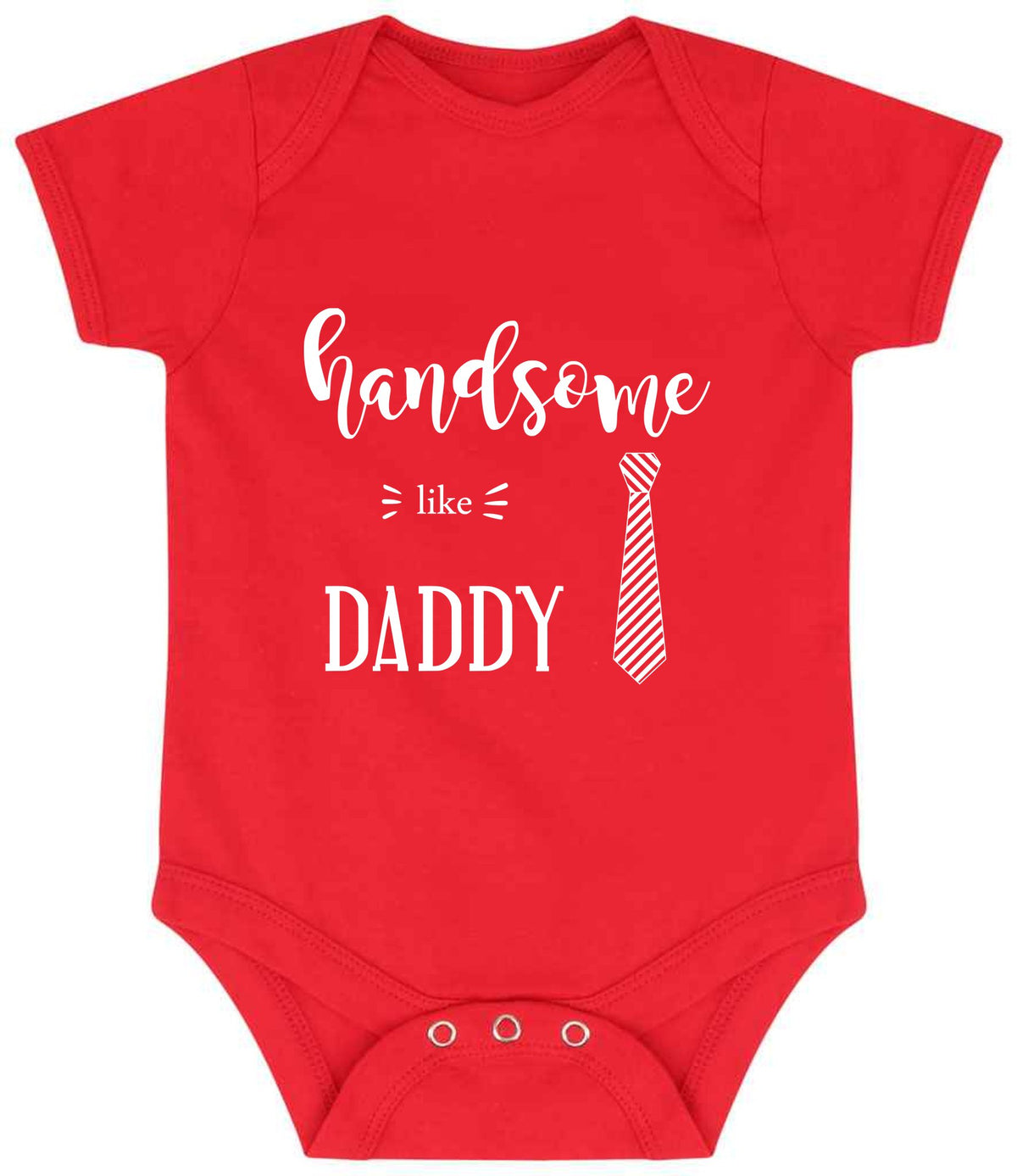 Handsome Like DADDY baby bodysuit in red