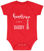 Handsome Like DADDY baby bodysuit in red