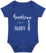 Handsome Like DADDY baby bodysuit in royal blue