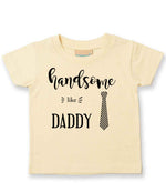 Handsome Like DADDY t-shirt in pale yellow