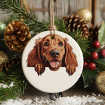 Happy Irish Setter hanging decoration in standard