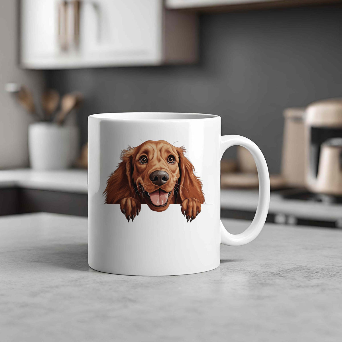 Happy Irish Setter standard mug in white