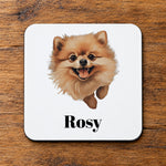 Customisable Happy Pomeranian – Coaster, personalised with your own text