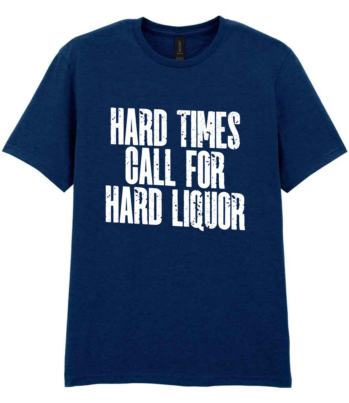 T-shirt piece of the Hard Times Call for Hard Liquor Matching Set: Mug, Coaster & T-shirt in Navy