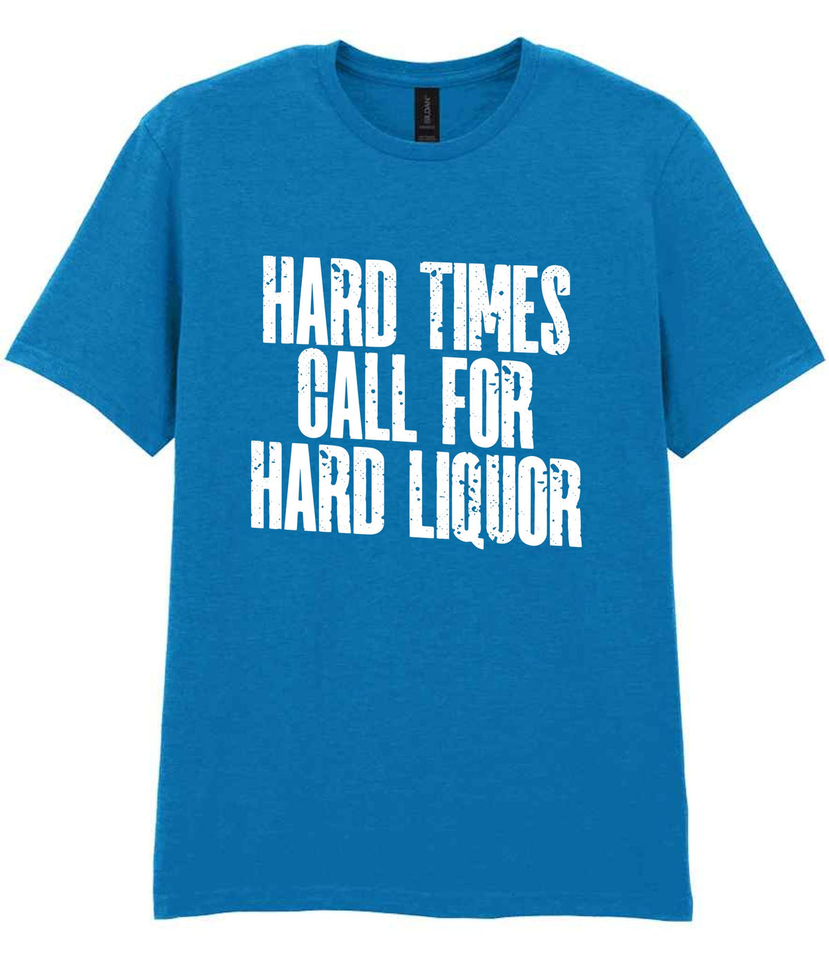 T-shirt piece of the Hard Times Call for Hard Liquor Matching Set: Mug, Coaster & T-shirt in Sapphire Blue