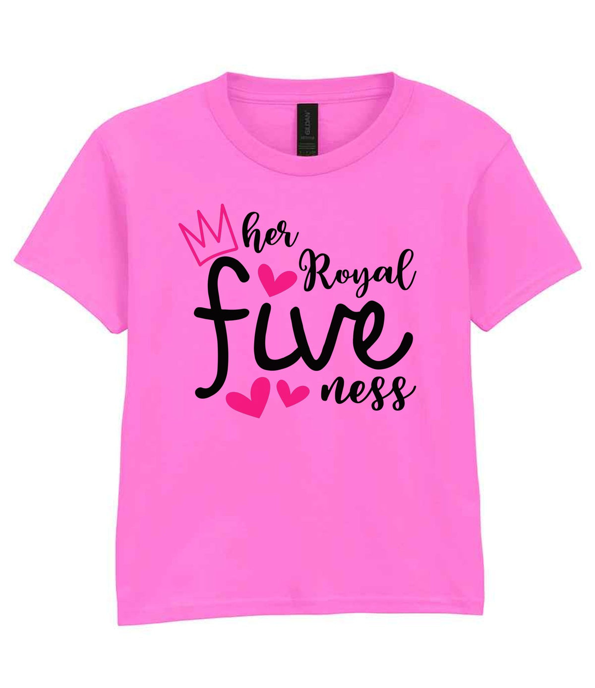 Her Royal Fiveness t-shirt in azalea