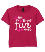 Her Royal Fiveness t-shirt in cardinal red