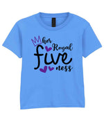 Her Royal Fiveness t-shirt in carolina blue