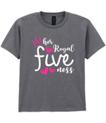 Her Royal Fiveness t-shirt in graphite heather