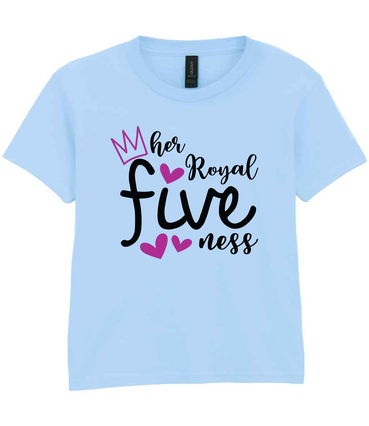 Her Royal Fiveness t-shirt in light blue